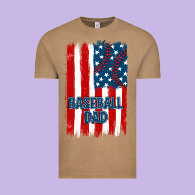 Baseball Dad American Flag Vintage Tee Designed By Jahusdesignshop
