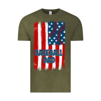 Vintage Olive baseball dad american flag Vintage Tee - JahusDesignShop