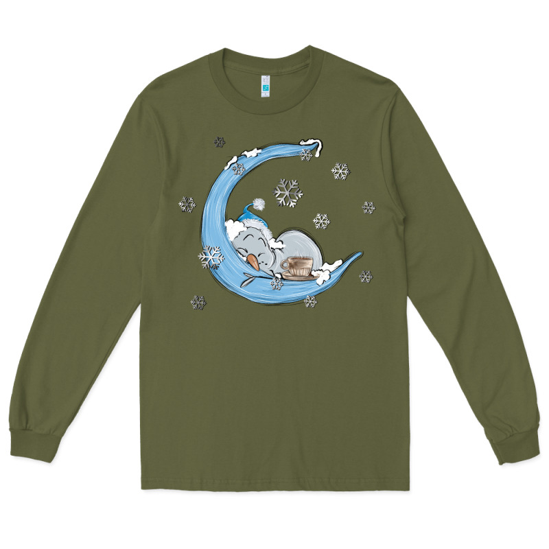 Snowman And Moon Long Sleeve Tee by MaliasSmallBusiness | Teevron
