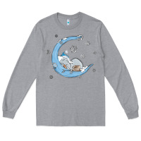 Heather Grey snowman and moon Long Sleeve Tee - MaliasSmallBusiness