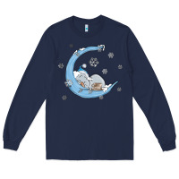 Navy snowman and moon Long Sleeve Tee - MaliasSmallBusiness