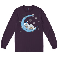 Plum snowman and moon Long Sleeve Tee - MaliasSmallBusiness