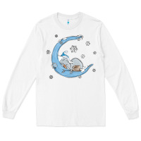 White snowman and moon Long Sleeve Tee - MaliasSmallBusiness