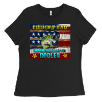 Black fishing dad like a regular but cooler Ladies Tee - HRA Design Shop