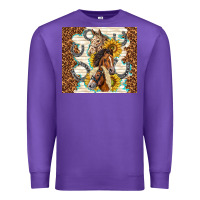 Purple horses with sunflowers Premium Sweatshirt - TumblerDesignByShophia