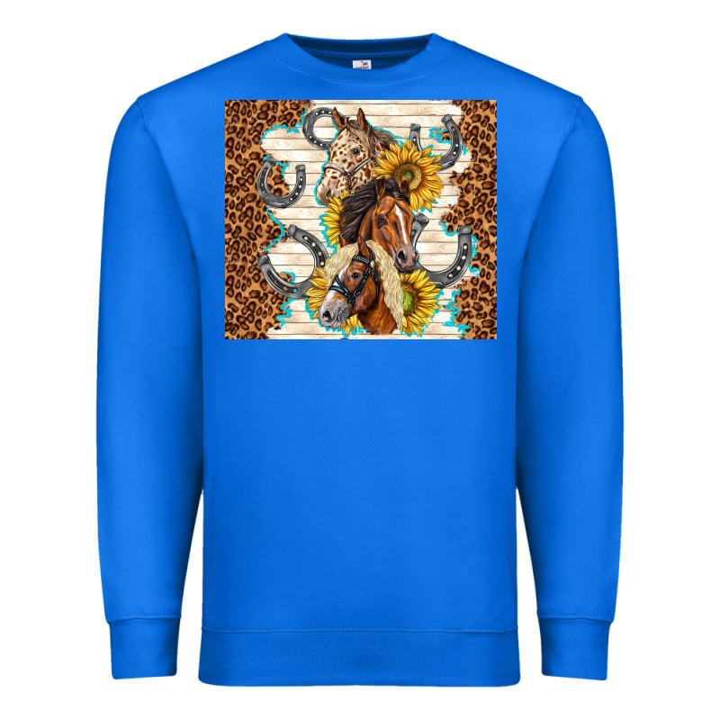 Horses With Sunflowers Premium Sweatshirt by TumblerDesignByShophia | Teevron