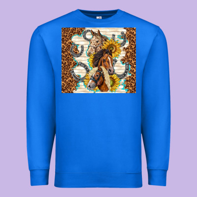 Horses With Sunflowers Premium Sweatshirt Designed By Tumblerdesignbyshophia