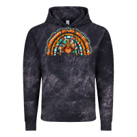 Cloud Black turquoise thanksgiving turkey rainbow Vintage Hoodie - Jasminsmagicworld