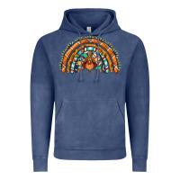 Vintage Denim turquoise thanksgiving turkey rainbow Vintage Hoodie - Jasminsmagicworld