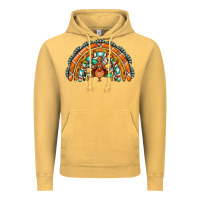 Vintage Mustard turquoise thanksgiving turkey rainbow Vintage Hoodie - Jasminsmagicworld