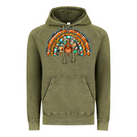 Vintage Olive turquoise thanksgiving turkey rainbow Vintage Hoodie - Jasminsmagicworld