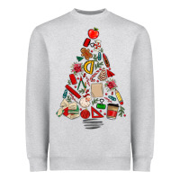 Heather Grey teacher christmas tree Heavyweight Sweatshirt - MaliasSmallBusiness