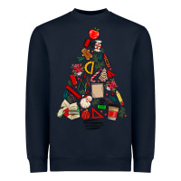 Navy teacher christmas tree Heavyweight Sweatshirt - MaliasSmallBusiness