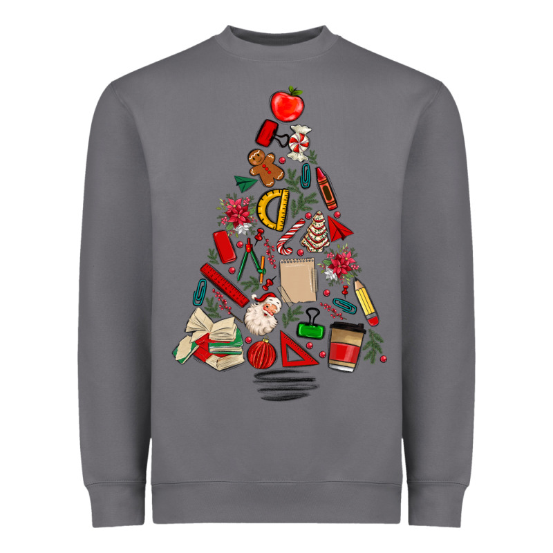 Teacher Christmas Tree Heavyweight Sweatshirt by MaliasSmallBusiness | Teevron