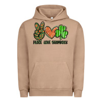 Pigment Burro peace love shamrock Urban Hoodie - FaDigitalArtStudio