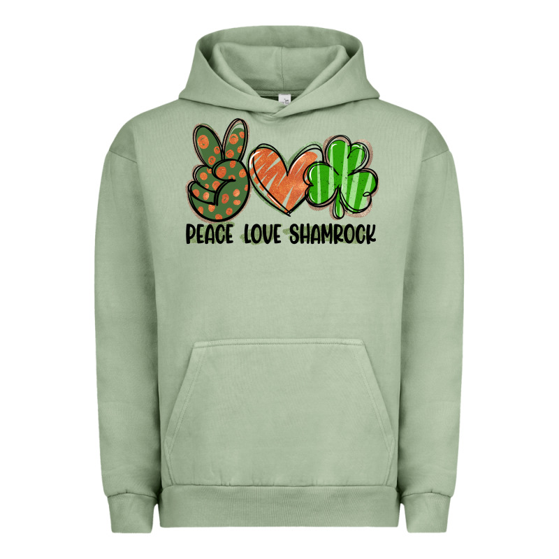 Peace Love Shamrock Urban Hoodie by FaDigitalArtStudio | Teevron