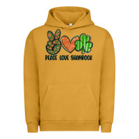 Pigment Peanut Butter peace love shamrock Urban Hoodie - FaDigitalArtStudio