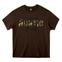 Chocolate Brown auntie Heavy Core Tee - CowhideDigitalArt