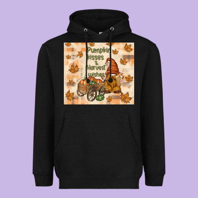 Pumpkin Kisses And Harvest Wishes Heavyweight Hoodie Designed By Tumblerdesignbyshophia