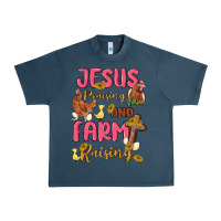 Midnight Navy jesus praising and farm raising Urban Heavy Tee - MaliasSmallBusiness