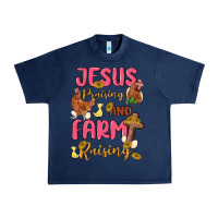 Navy jesus praising and farm raising Urban Heavy Tee - MaliasSmallBusiness