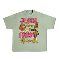 Oil Green jesus praising and farm raising Urban Heavy Tee - MaliasSmallBusiness