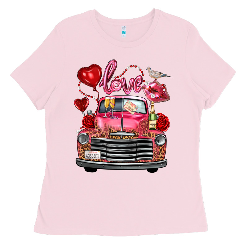 Valentine's Day Truck Love Bird Letter Ladies Tee by FaDigitalArtStudio | Teevron