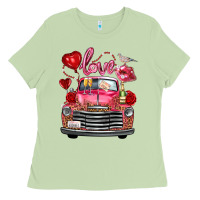 Matcha valentine's day truck love bird letter Ladies Tee - FaDigitalArtStudio