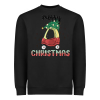 Black merry christmas kids car Heavyweight Sweatshirt - MaliasSmallBusiness