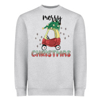 Heather Grey merry christmas kids car Heavyweight Sweatshirt - MaliasSmallBusiness
