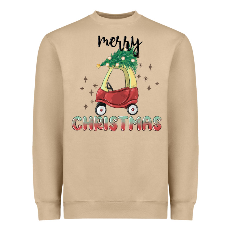 Merry Christmas Kids Car Heavyweight Sweatshirt by MaliasSmallBusiness | Teevron