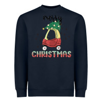 Navy merry christmas kids car Heavyweight Sweatshirt - MaliasSmallBusiness