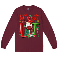 Burgundy let's get lit Long Sleeve Tee - MaliasSmallBusiness