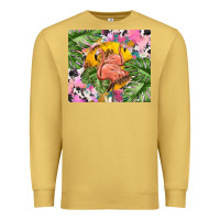 Antique Gold flamingo with leopard Premium Sweatshirt - TumblerDesignByShophia