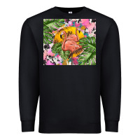 Black flamingo with leopard Premium Sweatshirt - TumblerDesignByShophia