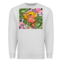 Dove Grey flamingo with leopard Premium Sweatshirt - TumblerDesignByShophia
