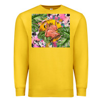 Lemon flamingo with leopard Premium Sweatshirt - TumblerDesignByShophia