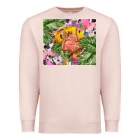 Pale Pink flamingo with leopard Premium Sweatshirt - TumblerDesignByShophia