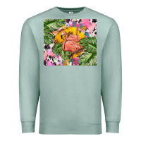 Seafoam flamingo with leopard Premium Sweatshirt - TumblerDesignByShophia