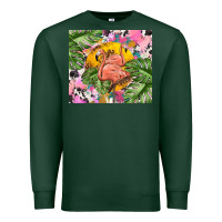Sports Green flamingo with leopard Premium Sweatshirt - TumblerDesignByShophia