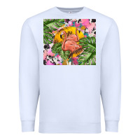 White flamingo with leopard Premium Sweatshirt - TumblerDesignByShophia
