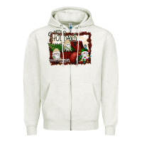 Oatmeal Heather happy holidays gnomes Christmas Truck Zipper Hoodie - Bettercallsaul