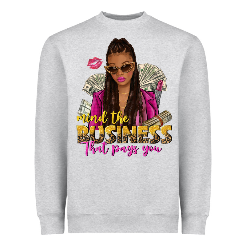 Mind The Business That Pays You Afro Woman Heavyweight Sweatshirt by NancyCooperArtShop | Teevron