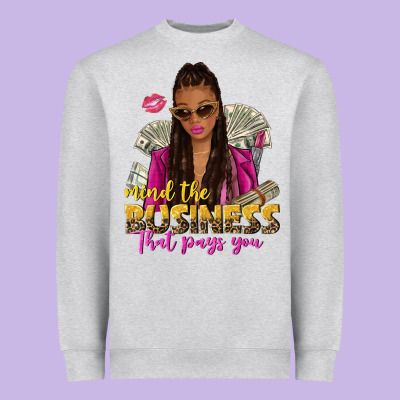 Mind The Business That Pays You Afro Woman Heavyweight Sweatshirt Designed By Nancycooperartshop