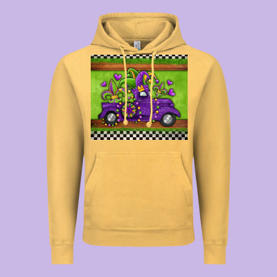Mardi Gras Truck Vintage Hoodie Designed By Jasminsmagicworld