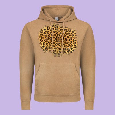 Leopard Patch Vintage Hoodie Designed By Jasminsmagicworld