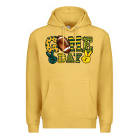 Antique Gold Game day yellow and green team color Premium Hoodie - HowdyJamesFarm