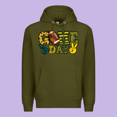 Game Day Yellow And Green Team Color Premium Hoodie Designed By Howdyjamesfarm