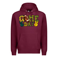 Burgundy Game day yellow and green team color Premium Hoodie - HowdyJamesFarm