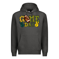 Charcoal Heather Game day yellow and green team color Premium Hoodie - HowdyJamesFarm